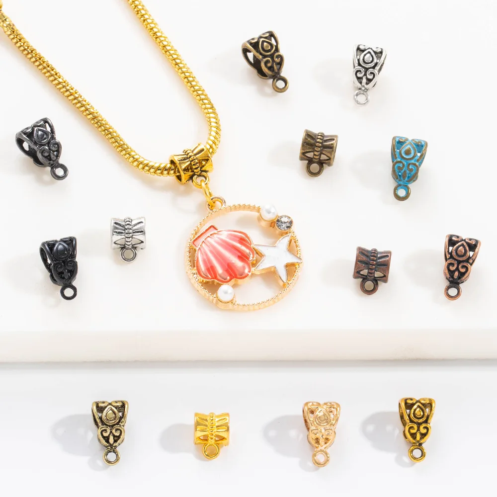 Accessori per gioielli in lega fai-da-te più venduti con fori grandi e accessori per gioielli in cristallo a tre vie pendenti