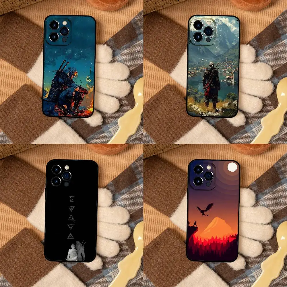 Funda para Teléfono T-The W-Witcher 3, Funda para iPhone 17 16 15 11 13 14 Pro Max X Xr Xs Max 12mini, Carcasa Negra