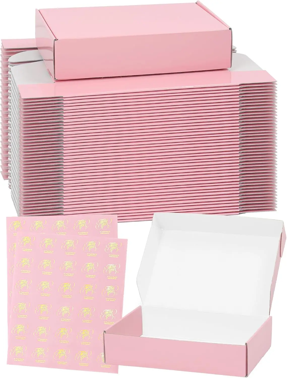 

Corrugated Cardboard Boxes 9x6x2 Inch, Set of 45, Cute Pink Mailer Boxes for Small Business Gift & Shipping