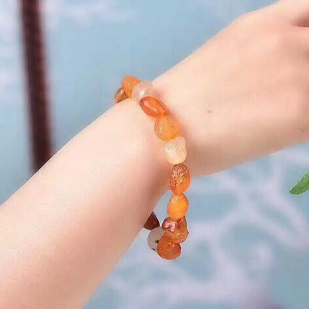 1pcs 13MM Natural Jade Colored Gemstone Lucky Bracelet Gift Yoga National Style Wrist Yoga Inspiration spread Prayer