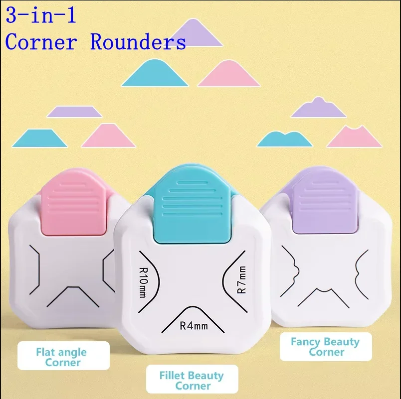 Corner Rounder Mini Corner Trimmer Round Corner DIY Paper Card Photo Planner Cutting Supplies 3 Way Punch Board Photo Cutter