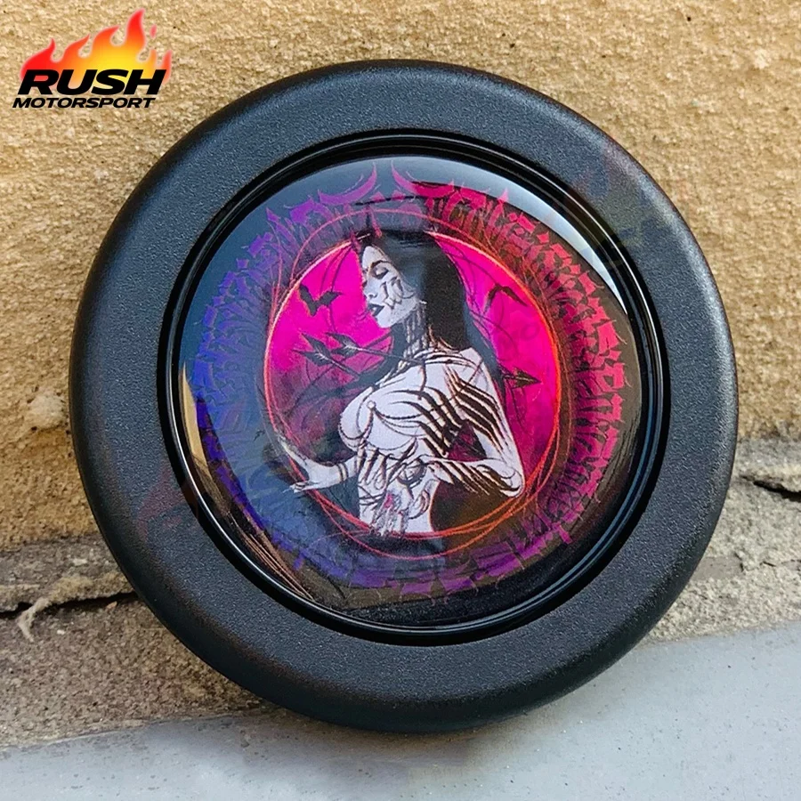 

Универсальные детали интерьера автомобиля Blitz, кнопка спортивного звукового сигнала JDM, гоночный руль, кнопка звукового сигнала Amine Devil PC-HB01