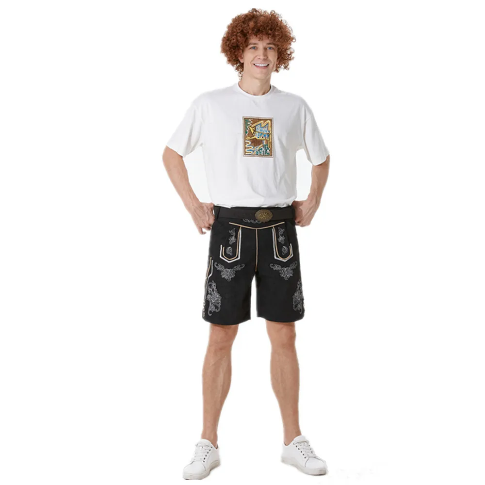 Männer Oktoberfest Kostüme Deutschland traditionelle bayerische Biermann Lederhosen Cosplay Halloween Party Shorts