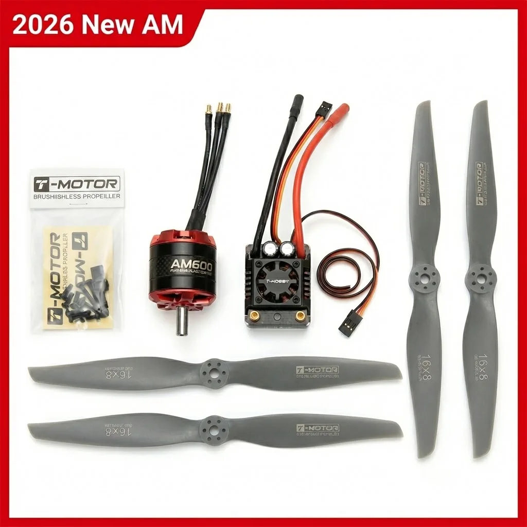 T-MOTOR T-HOBBY AM600 3D Combo Brushless Motor AM116A ESC 16x8 Prop Power System for 60"64" RC Airplane Fixed Wing Drone 525KV