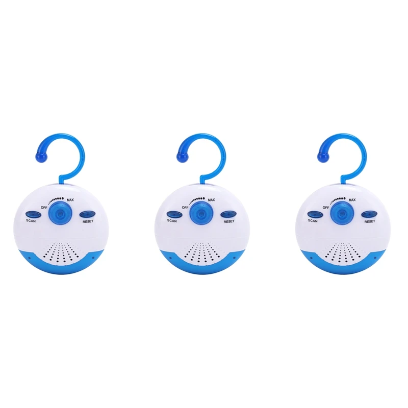 【HOT】3X Waterproof Shower Radio, Mini Portable FM Radio Built In Speaker For Bathroom Kitchen, Boating, Hiking