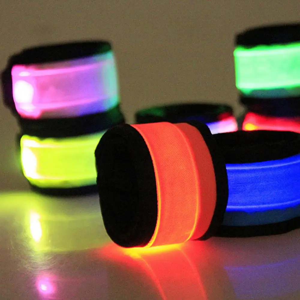 LED Bracelet Flash Neon Light Bar Party Props Bracelet Luminous Running Armband Cycling Warning Glowing Slap Webbing Wrist Strap