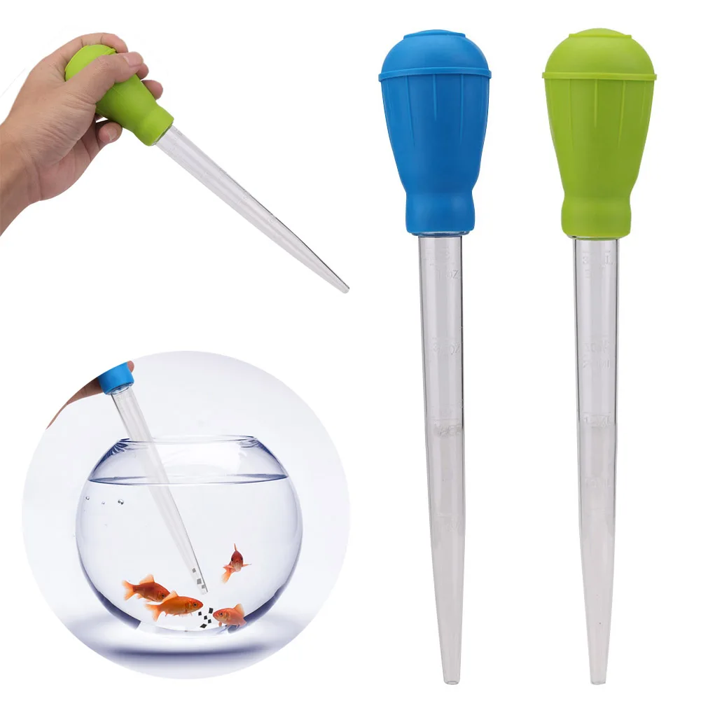 Aquarium Pipette Fish Tank Siphon Aquarium ทำความสะอาดเครื่องมือคู่มือท่อดูดปั๊ม Aquarium Siphon ทำความสะอาดเครื่องมือ28ซม.