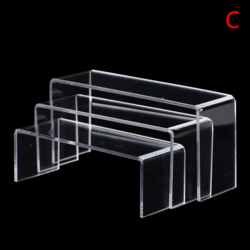 

3Pcs/Set 3mm Acrylic Display Stand Jewelry Showcase Storage Rack Shelf Holder Plexiglass Counter Figure Model Display Shelf