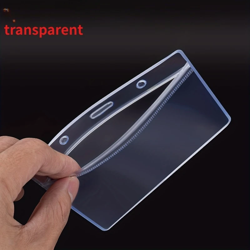 2D 10 Stück Ausweishüllen, Querformat Transparente Flexible Reißfeste Kartenhülle, Großvolumige Leicht zu Öffnende Weiche Kunststoff-ID-Hülle