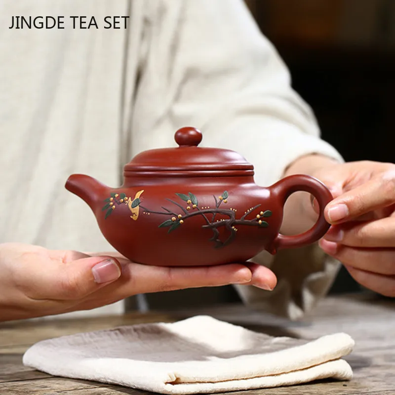 

Tradition Yixing Purple Clay Teapot Raw Ore Dahongpao Filter Tea Pot Household Antique Beauty Kettle Chinese Tea Sets 260ml