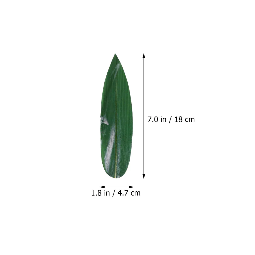 100 Pcs Sushi Bamboo Leaves Plate Leaf Ornament Decor Sashimi Dish Adorn Dessert Decorative