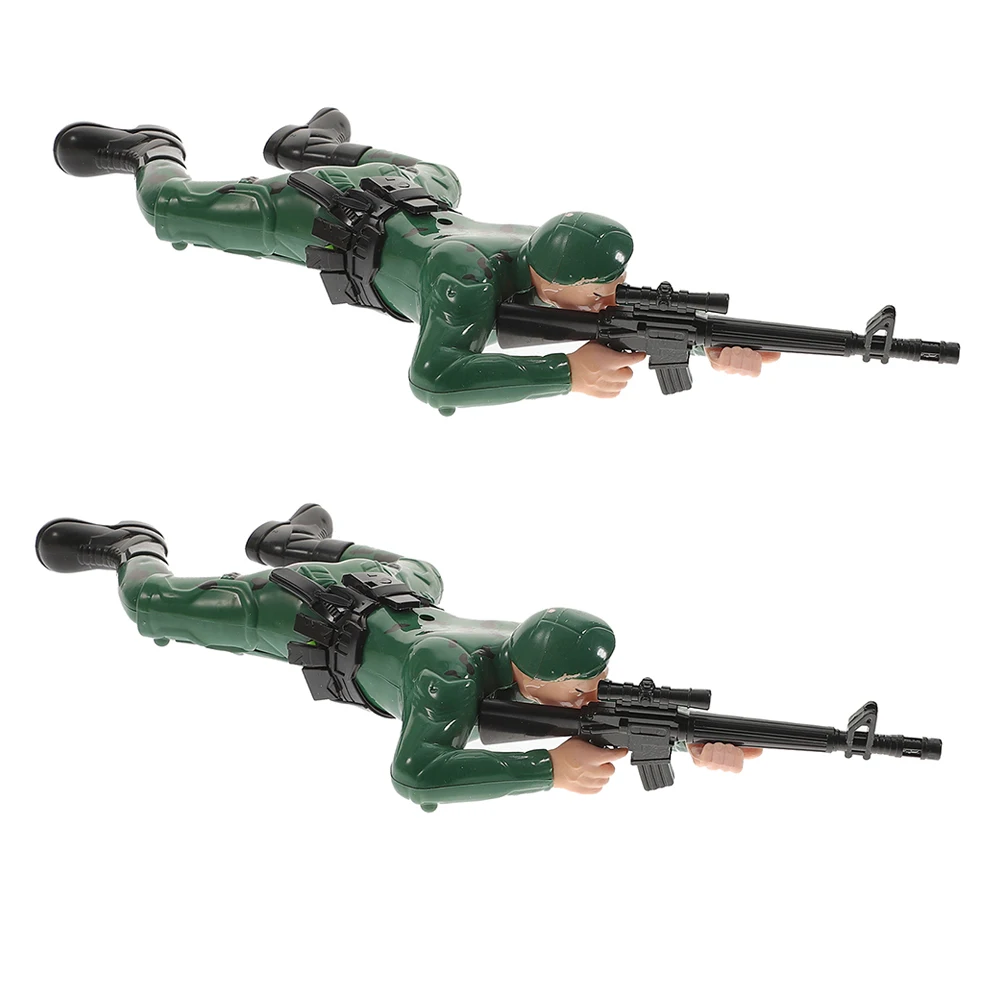 Figurines de soldats rampants pour enfants, 2 pièces, jeu interactif pour tout-petits, figurines de soldats en plastique pour améliorer la Coordination