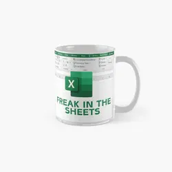 Freak In The Sheets Excel Spreadsheet Mug Picture Photo Printed Handle Round Image Coffee Drinkware Cup Gifts Tea Design