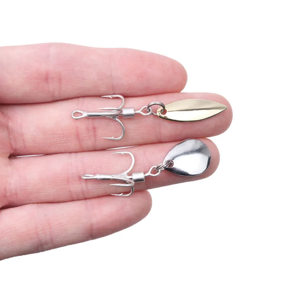 Aço inoxidável spinner pesca colher, 5 pcs/lot, lâmina reflexiva, ruidoso, pesca acessórios