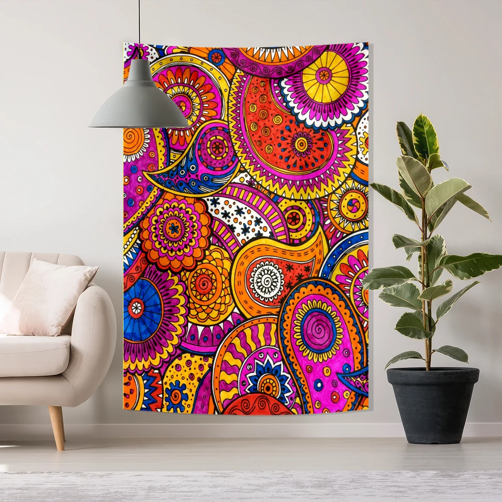 Beautiful Tapestry 100% Polyester Wall Hanging Indie Hippie Mandala Cool Wall Tapestries Aesthetic Tapestry For Bedroom