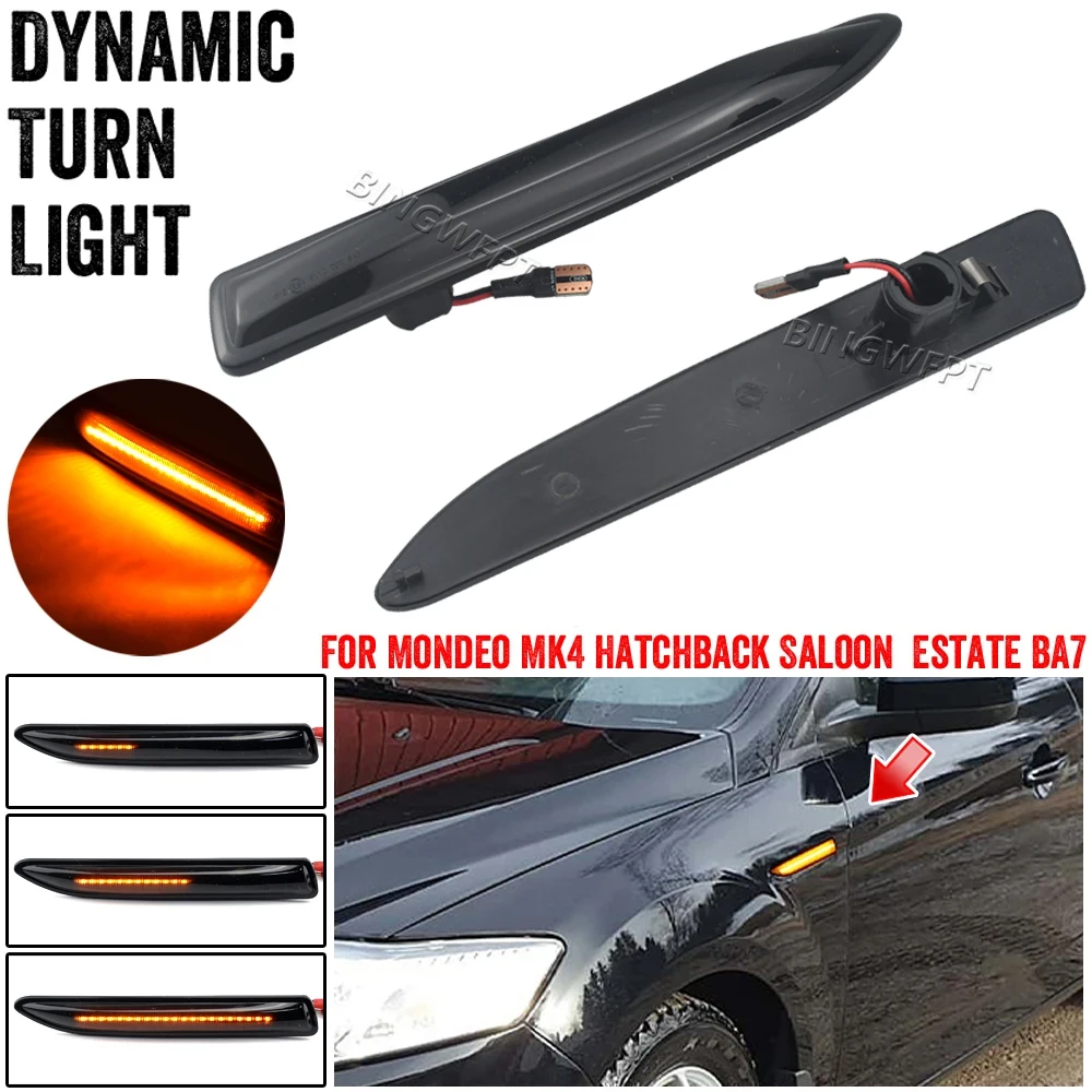 

LED Side Marker Light Turn Signal For Ford Mondeo Mk4 2007 2008 2009 2010 2011 2012 2013 2014 2015 Hatchback/Saloon/Estate(BA7)