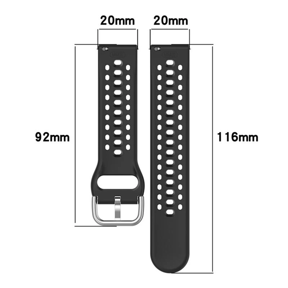 سوار لـ Amazfit Active 2 BIP3/3 Pro GTS2/2e/2 Mini/3/4 GTR Mini 20 مم حزام ساعة رياضي قابل للتنفس لـ Amazfit Active 20 مم