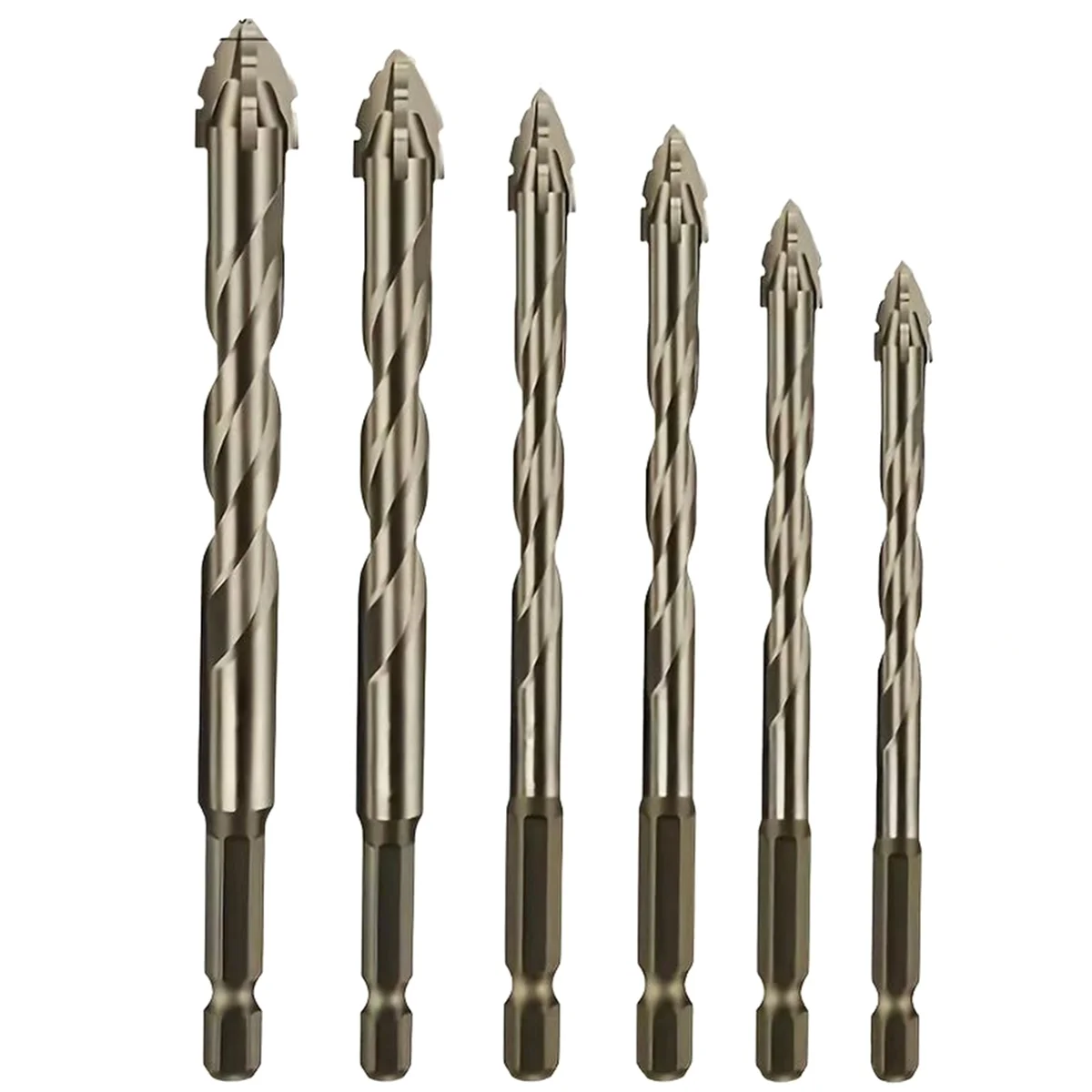 A002 6 قطعة/المجموعة أربعة الناي سن المنشار مثقاب الخشب للبلاط الزجاجي أدوات حفر المعادن الخرسانية عالية الأداء مثقاب الخشب 4-12 مللي متر