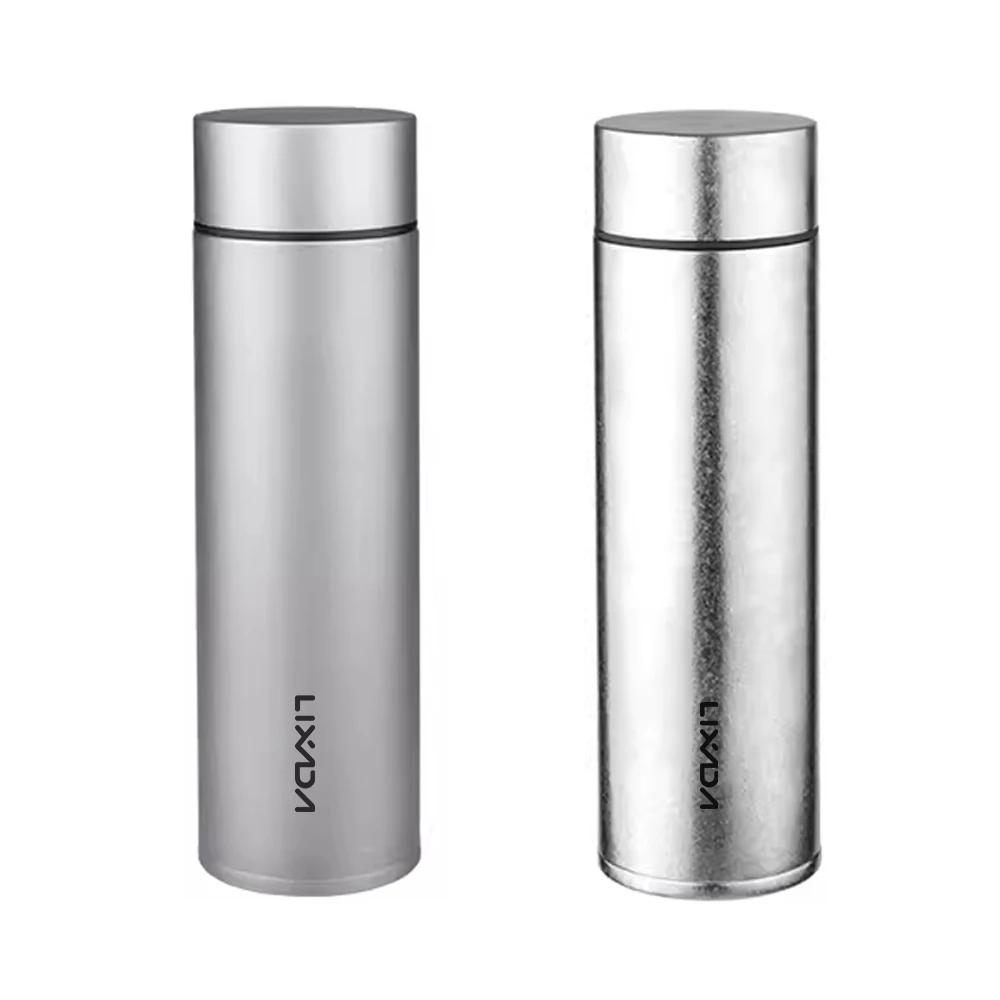 LIXADA Lightweight Insulated Water Bottle Small Metal Thermos Pure Ti Double-Layer with Tea Filter Outdoor Water Bottle