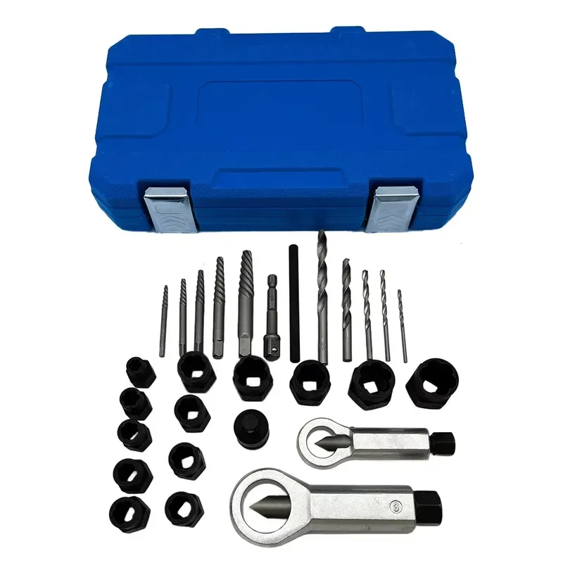 28pcs Industrial Grade Bolt Screw Puller Set Screw Removal Tool with Drill Bit 1 Year Warranty OEM & ODM Available