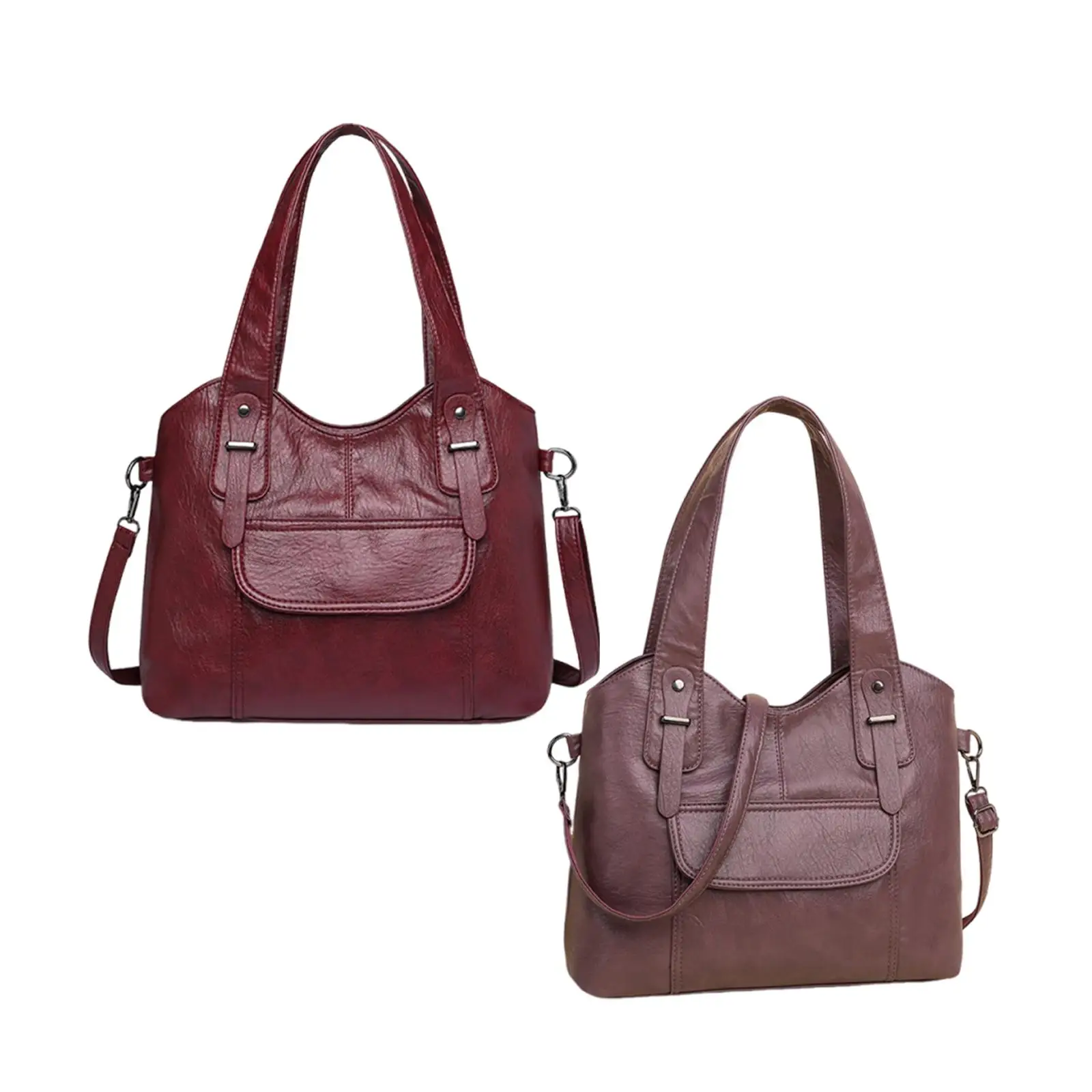 

PU Leather Shoulder Bag Soft Hobo Large Capacity Tote Bag for Women for Travel