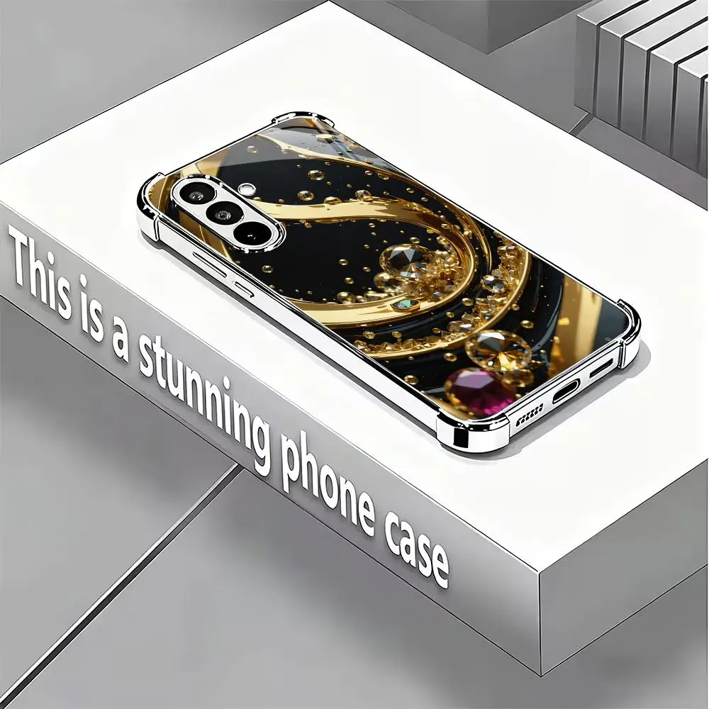 High end fashionable electroplated glass phone case suitable for Samsung Galaxy S26 S25 S24 S23 S22 S20 FE/Ultra/Plus anti drop