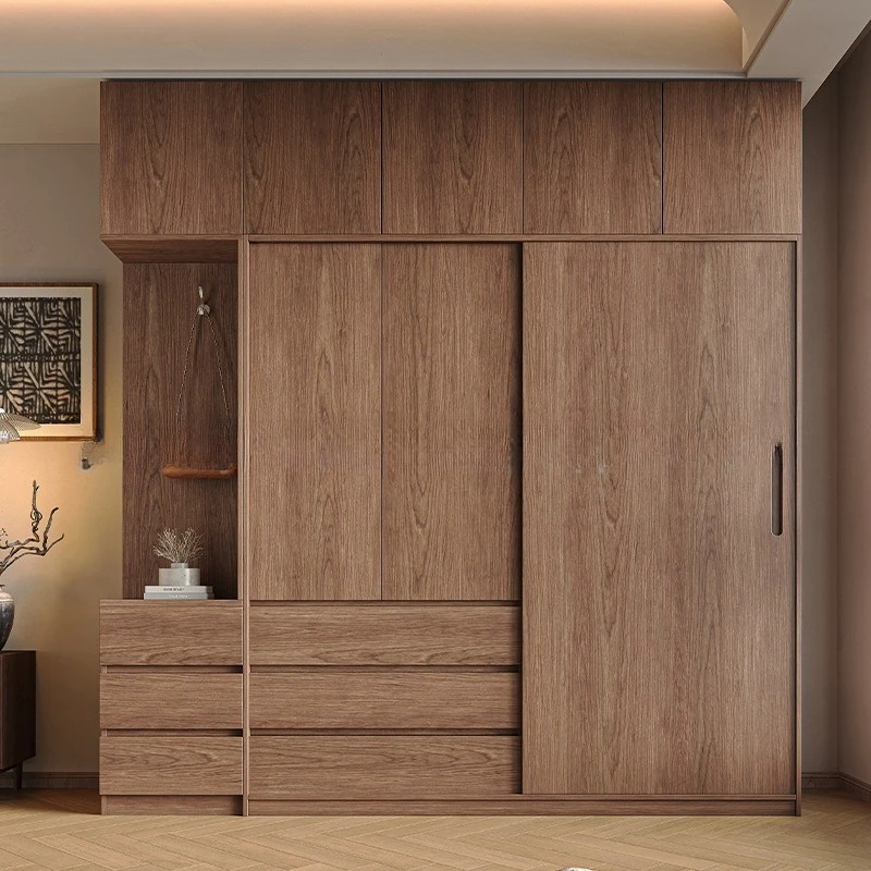 

Wall-mounted Storage Wardrobes Solid Wood Oak Sliding Door Assembly Living Room Cabinets Home Bedroom Furniture Armoire JT40W