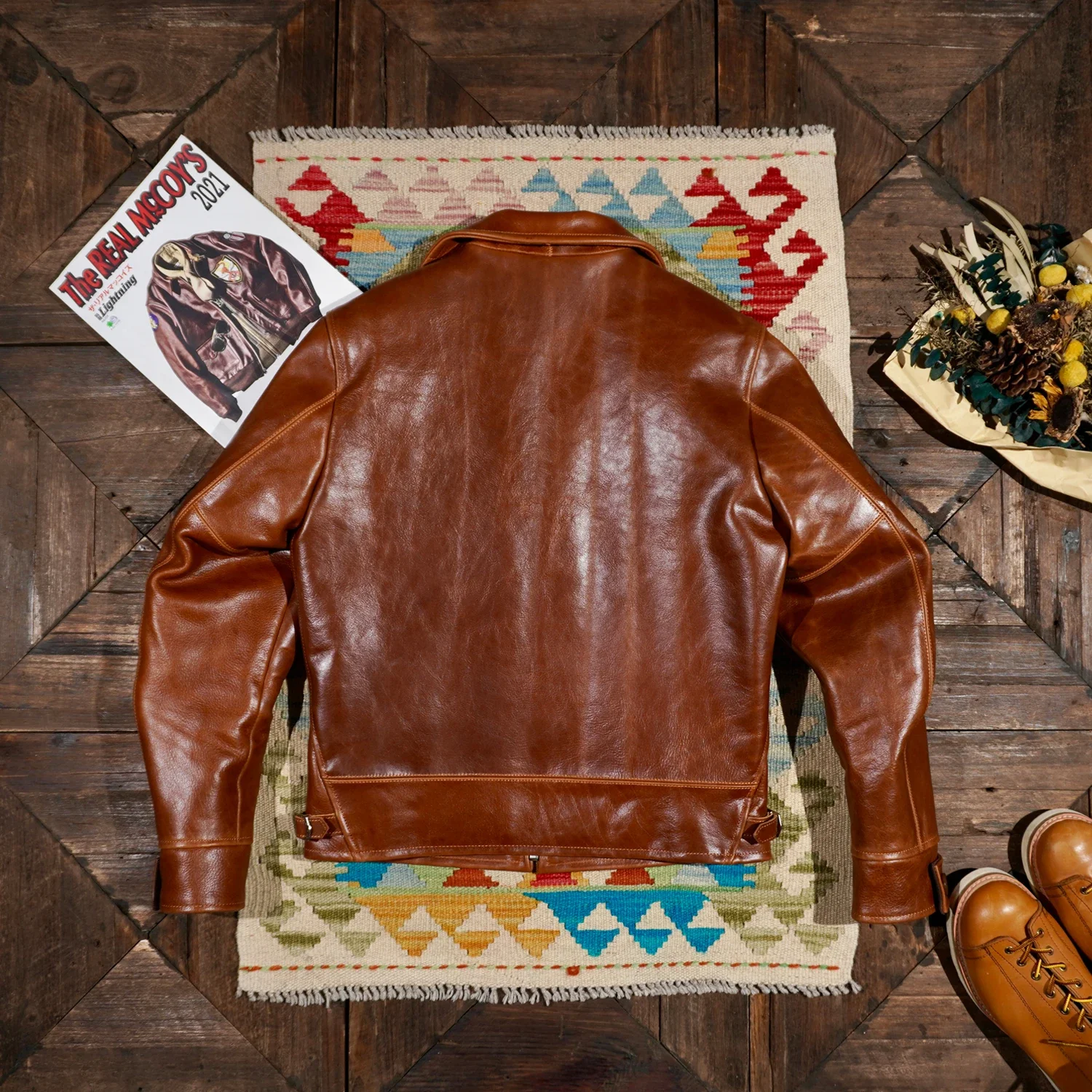 Blunt Razor American Vintage Classic 1930 Oil Waxed Horsehide Leather Jacket Motorcycle Short Jacket Man