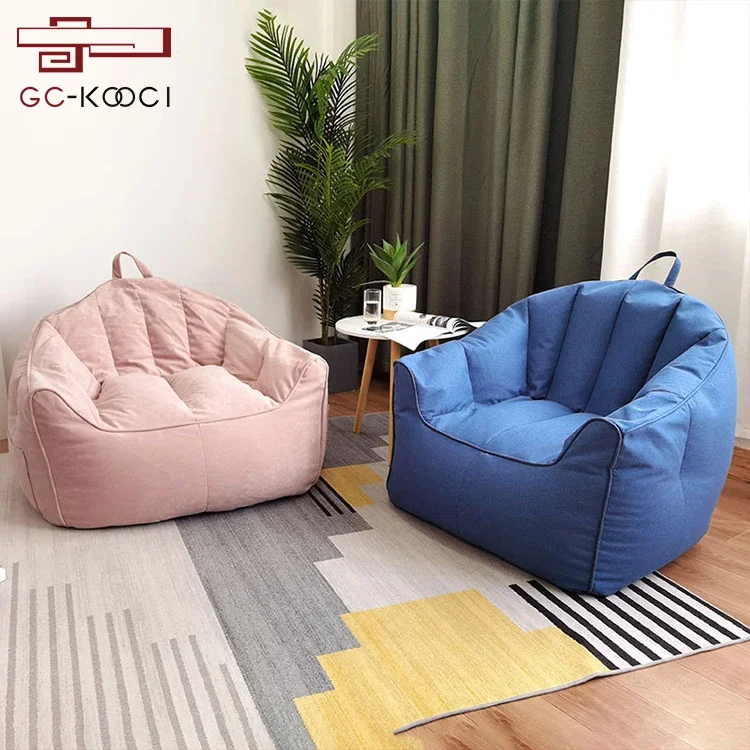 Home furniture living room beanbags linen adult lazy sofa tatami leisure single sofa chair