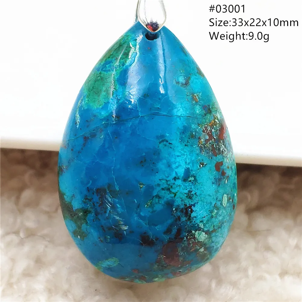 Natural Blue Azurite Malachite Pendant Necklace Chrysocolla Rare Gemstone For Women Men Water Drop Malachite Necklace AAAAAA