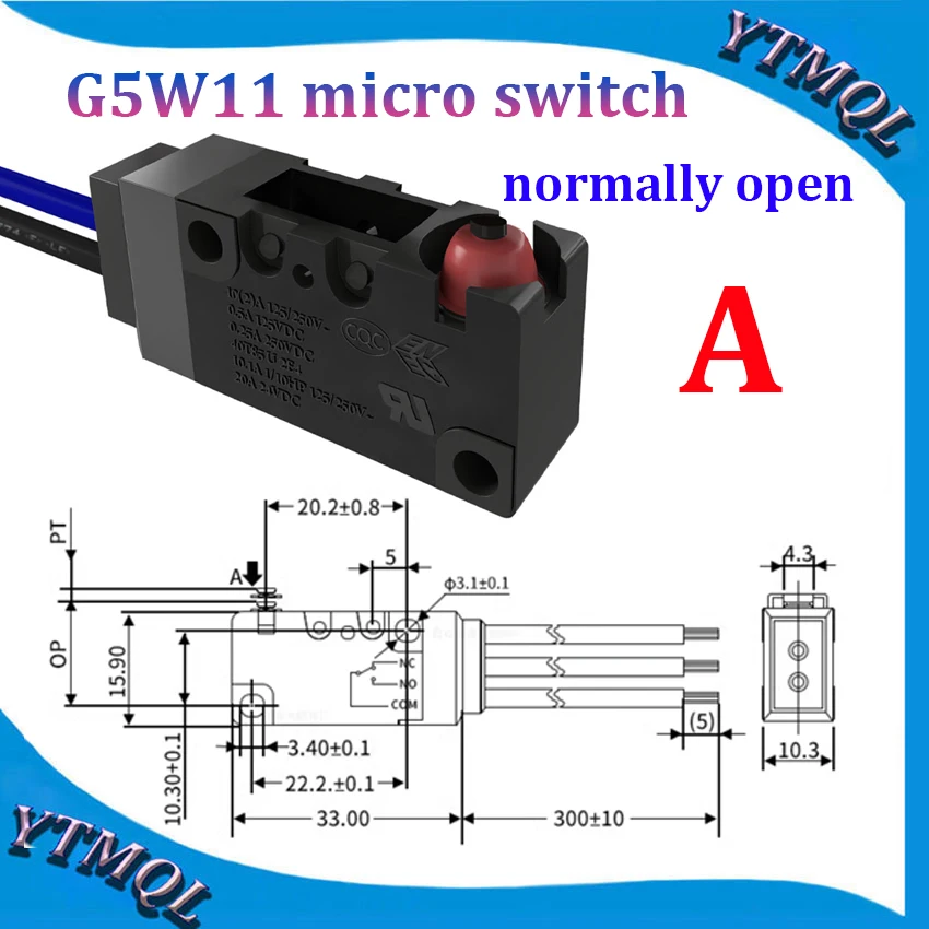 1Pcs Waterproof micro switch G5W11 high travel limit detection switch, charging gun long button