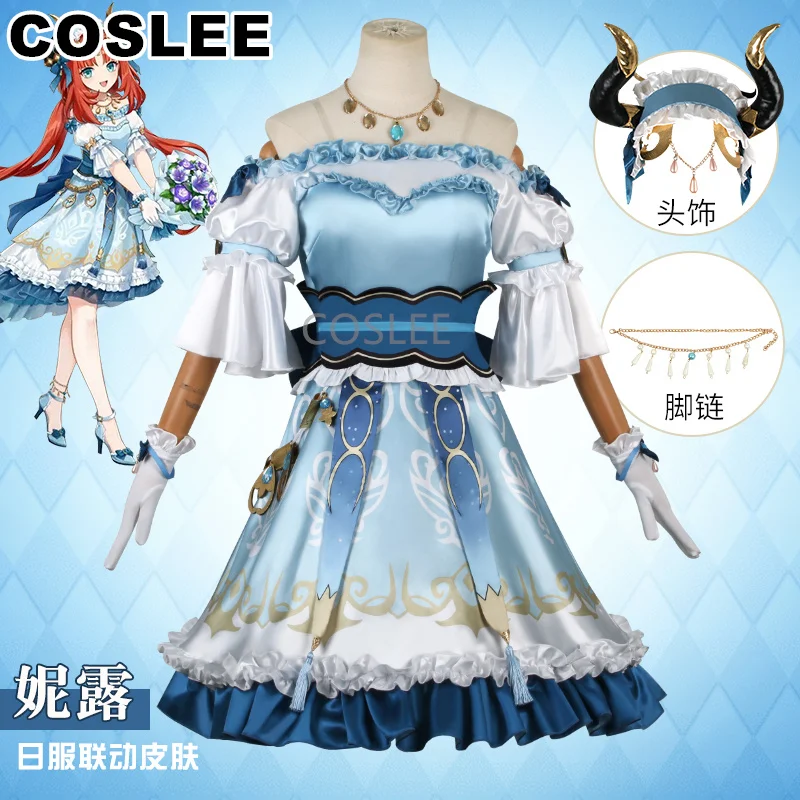 COSLEE Genshin Impact Nilou Cosplay Costume Sweet Lovely Dress Uniform Game Suit Women Halloween Party Outfit S-XXL NEW 2023