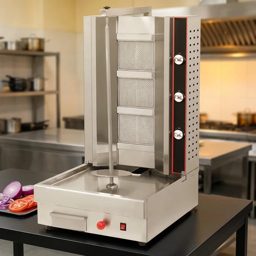 Electric Kebab Grill Shawarma Making Machine Professional Vertical Meat Roaster for Hotels and Restaurants BBQ Barbecue Pro