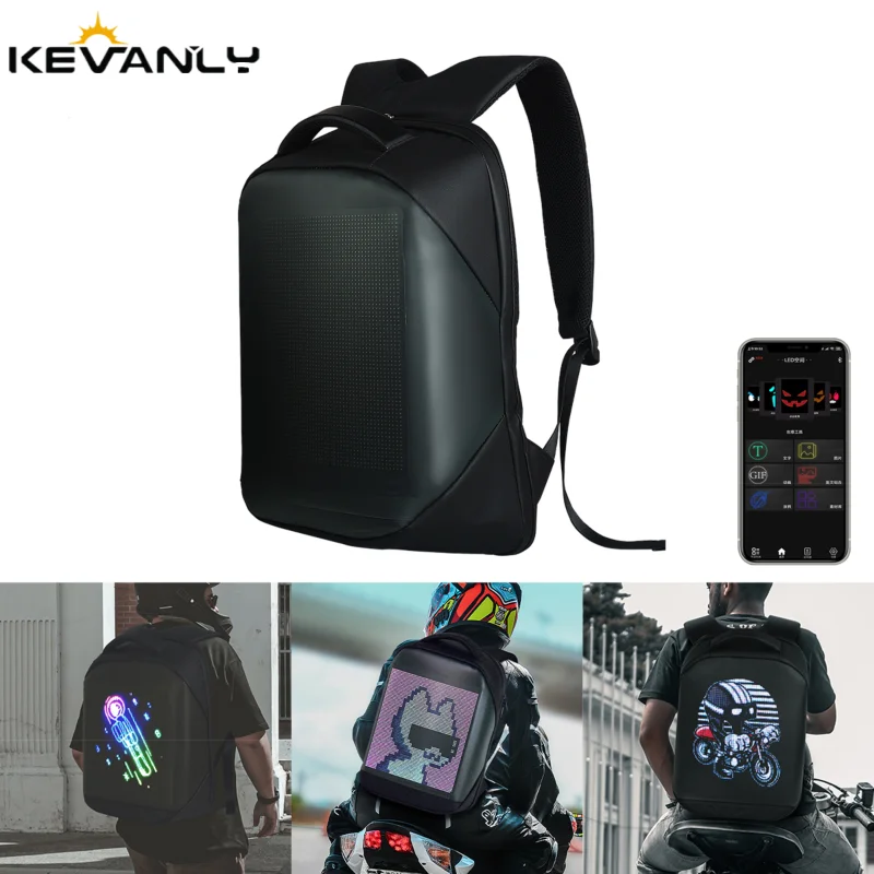 

Business Travel Laptop Bag LED Display Screen Advertising Billboard Backpack Waterproof USB Charging Men Business Travel Bag