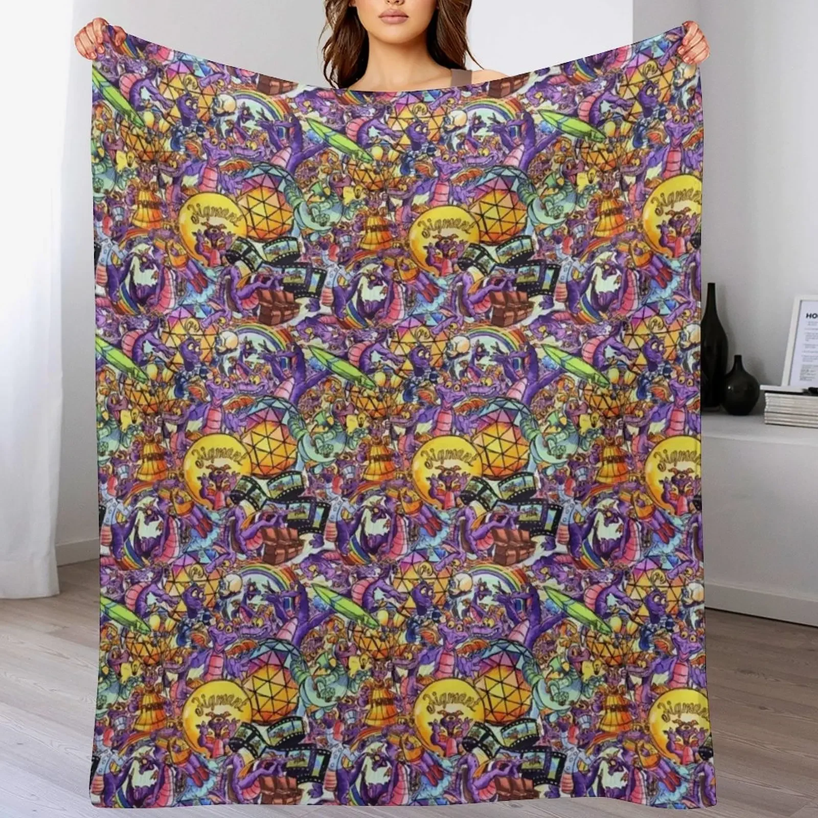 THE ORIGINAL Figment Collage Throw Blanket Cute For Baby Designers Baby Blankets