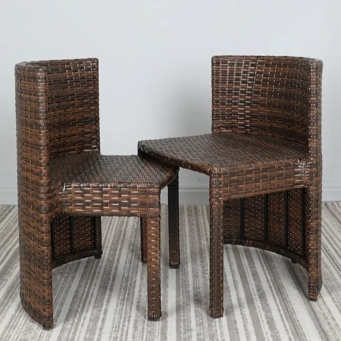 Balkon-Freizeittisch und Stuhl-Kombination, Rattan-Stuhl, Teetisch, kleiner Haushalt, Rattanimitation