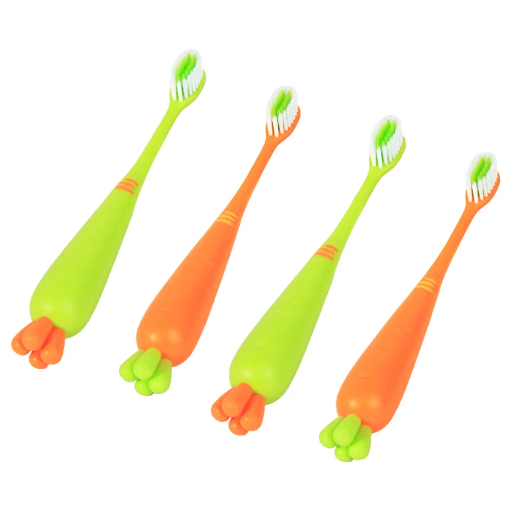 4 قطعة فرشاة أسنان للأطفال الكرتونية شعيرات ناعمة فرشاة أسنان يدوية للأطفال للاستخدام اليومي فرشاة أسنان مريحة فرشاة أسنان جميلة للأطفال الصغار