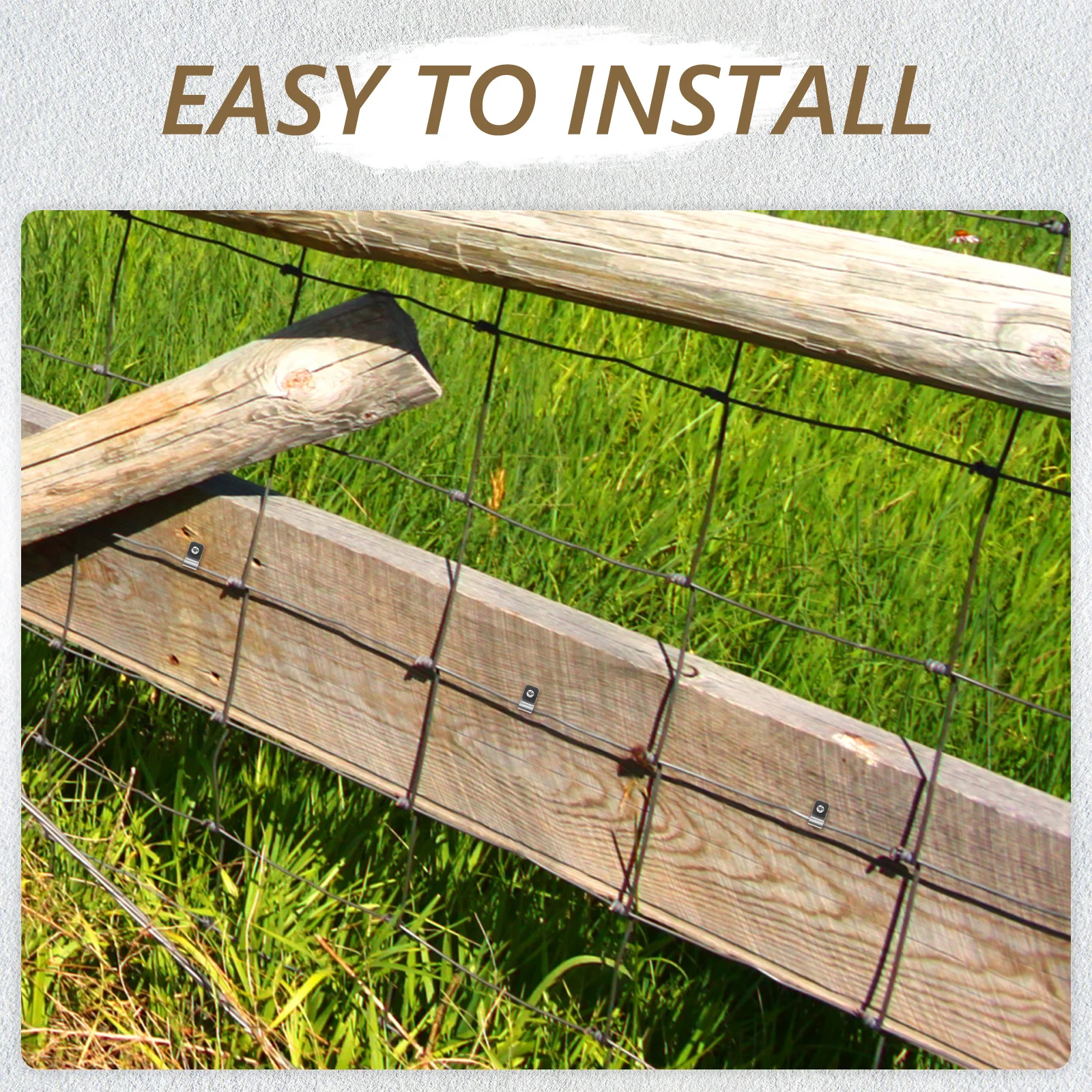 

100Pcs Stainless Steel Wire Fence Clips Heavy Duty Metal Clamps for Farm Fence Welded Wire Livestock Enclosures Wood Metal