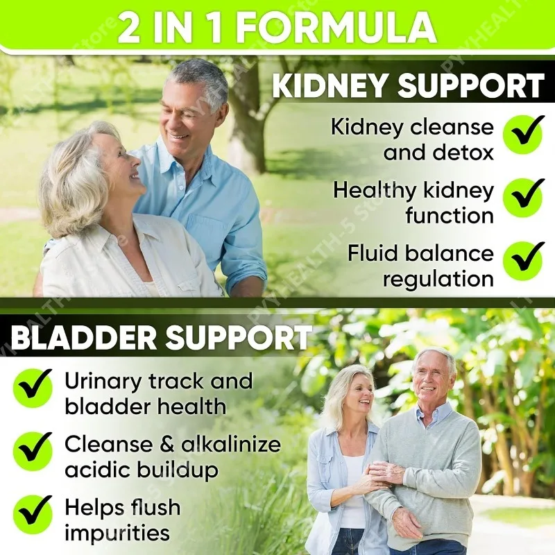 Kidney Cleanse Detox Capsules Bladder Urinary Support with Chanca Piedra, Cranberry, Juniper Berries Vegetable Capsule 60 Counts