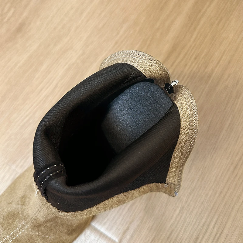 2026 Neue Herbst-Winter Retro Dicksohlige Hochhackige Damenstiefel mit Rückenreißverschluss Kurze Stiefel Modische Vielseitige Damenschuhe – Detail 25