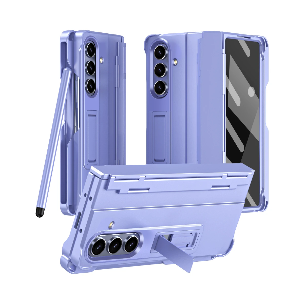 

For Samsung Galaxy Z Fold 7 6 5 4 3 With Pen Slot & S Pen, Invisible Stable Stander Phone Case Screen Protect Film Hinge Protect
