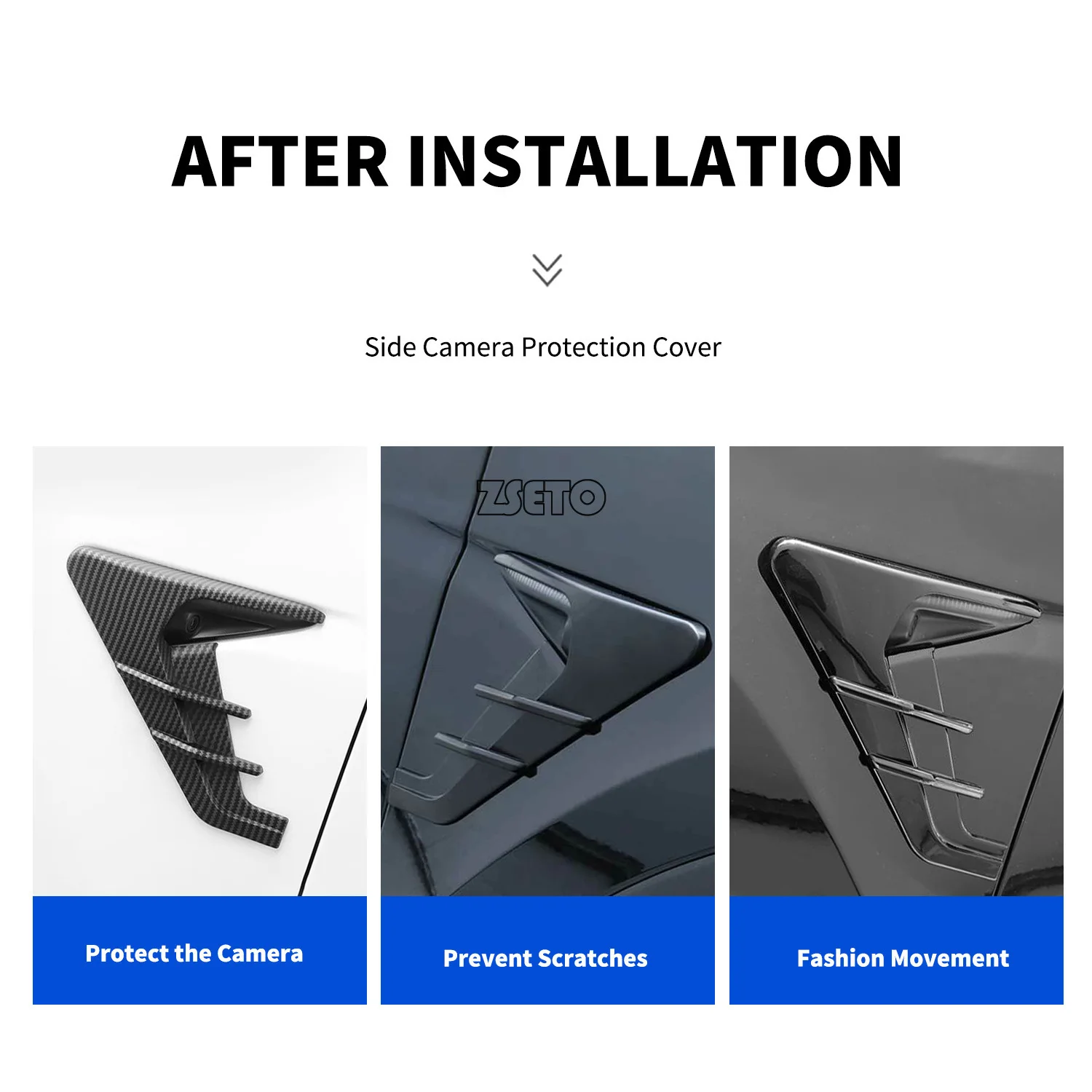 apply to Model 3 Y Camera Flanks Car Side Wing Panel Cover Spoiler Dust Cover Decoration Modification Accessories