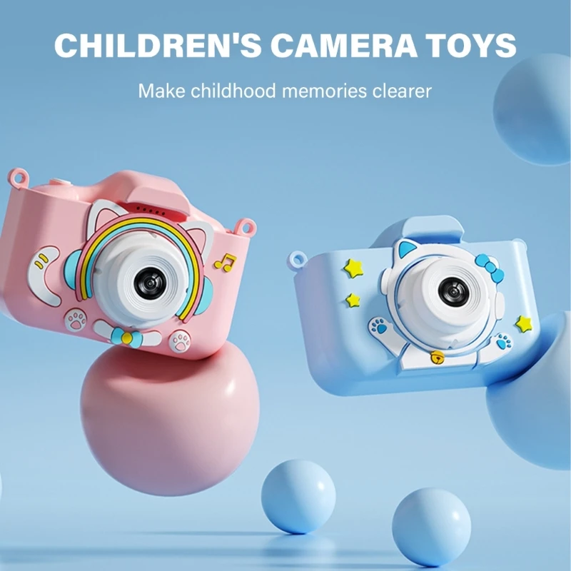 Appareil photo numérique à double objectif pour enfants, haute définition, enregistreur vidéo, transfert de données, dessin animé, animal, 1 ensemble