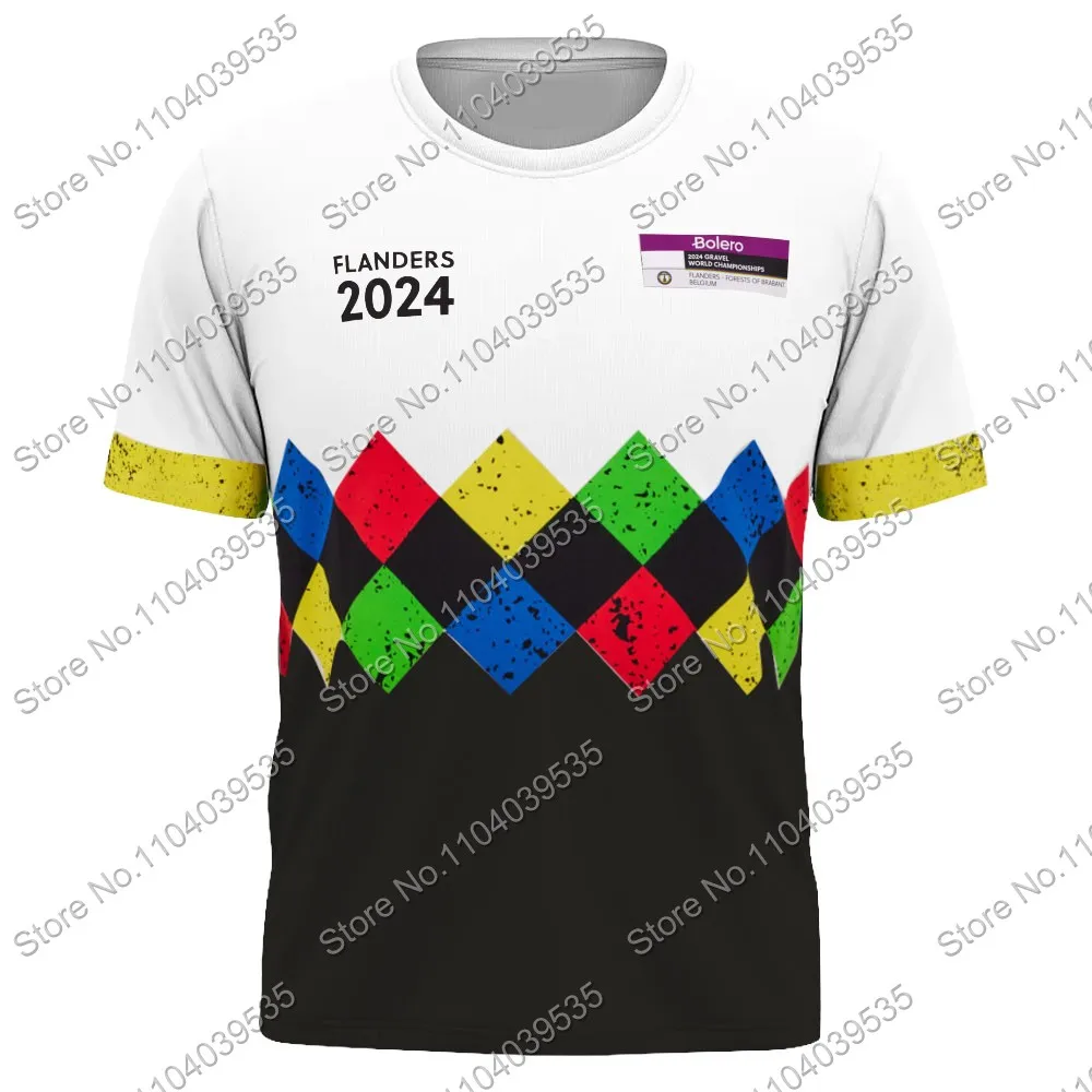 Flanders 2024 T Shirt CAMISETA Team 3D Print White World Champion jersey Mens Summer Running Streetwear Casual Training Clothes