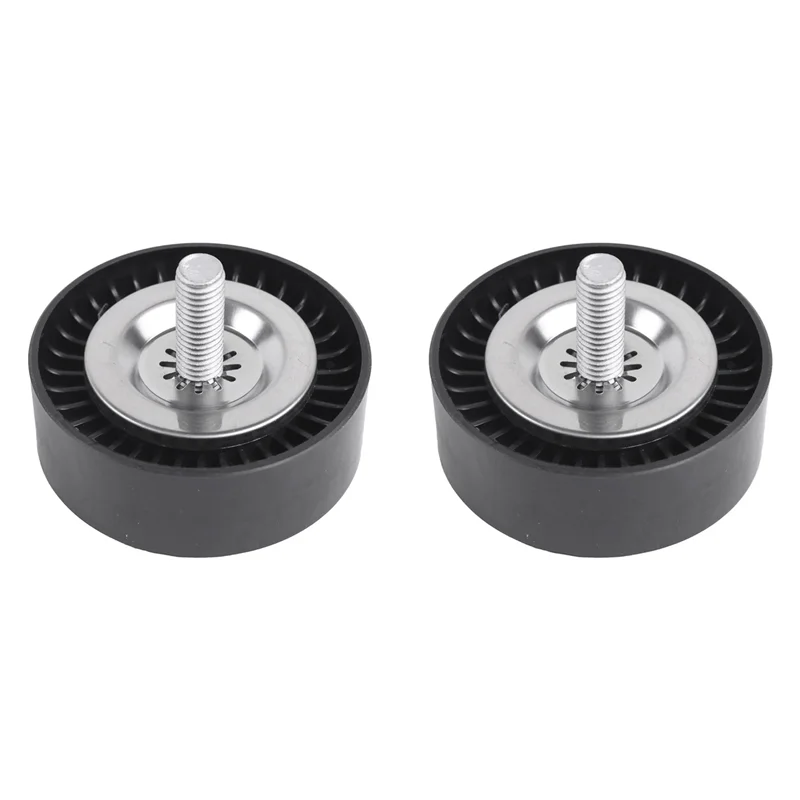 

2X Serpentine Belt Idler Pulley Belt Drive Idler Smooth Pulley 1341A005,1341A029 For Dodge Jeep Mitsubishi