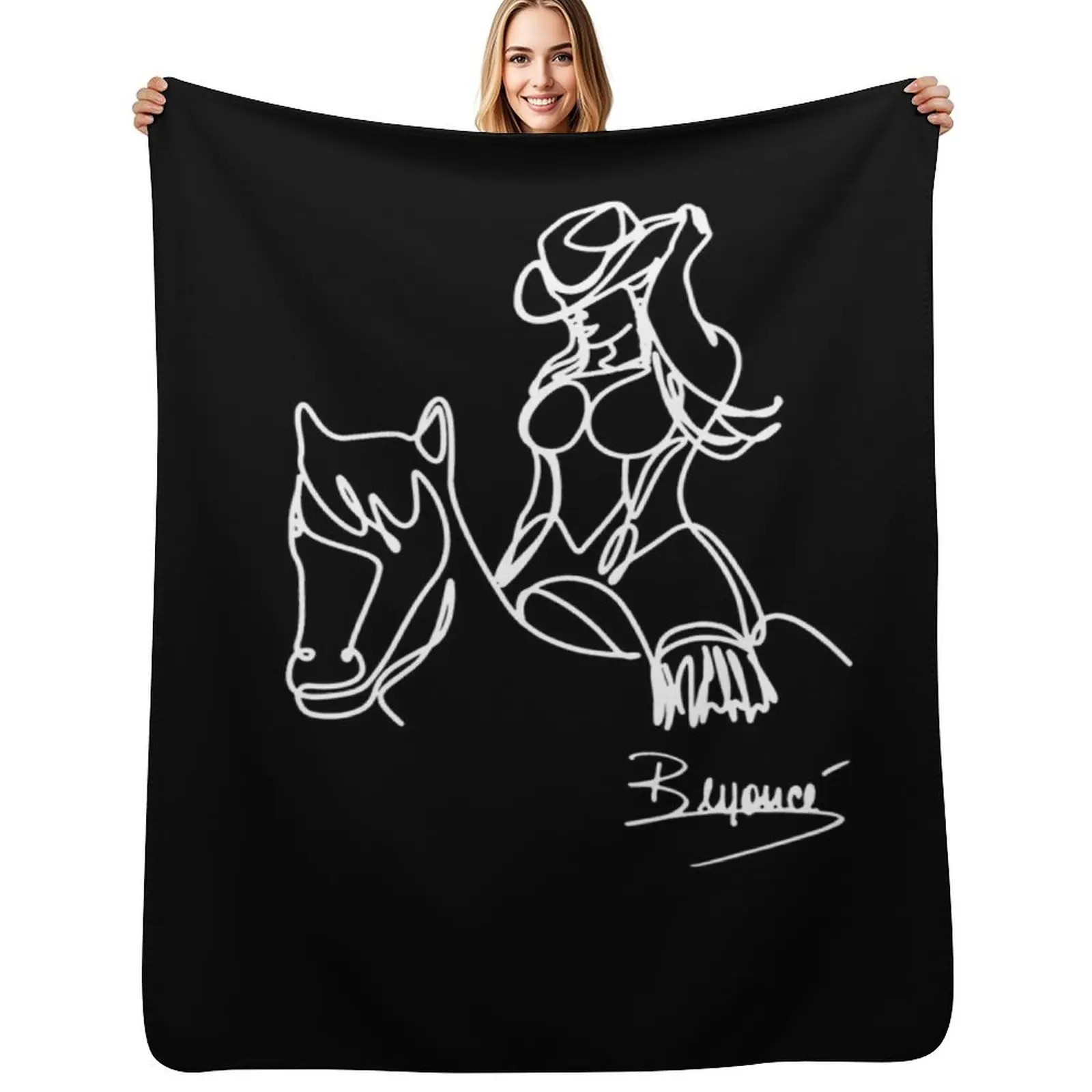 

Renaissance Minimalist Line 2 - Beyonce Throw Blanket Lightweight Cozy Blanket for Bed Sofa