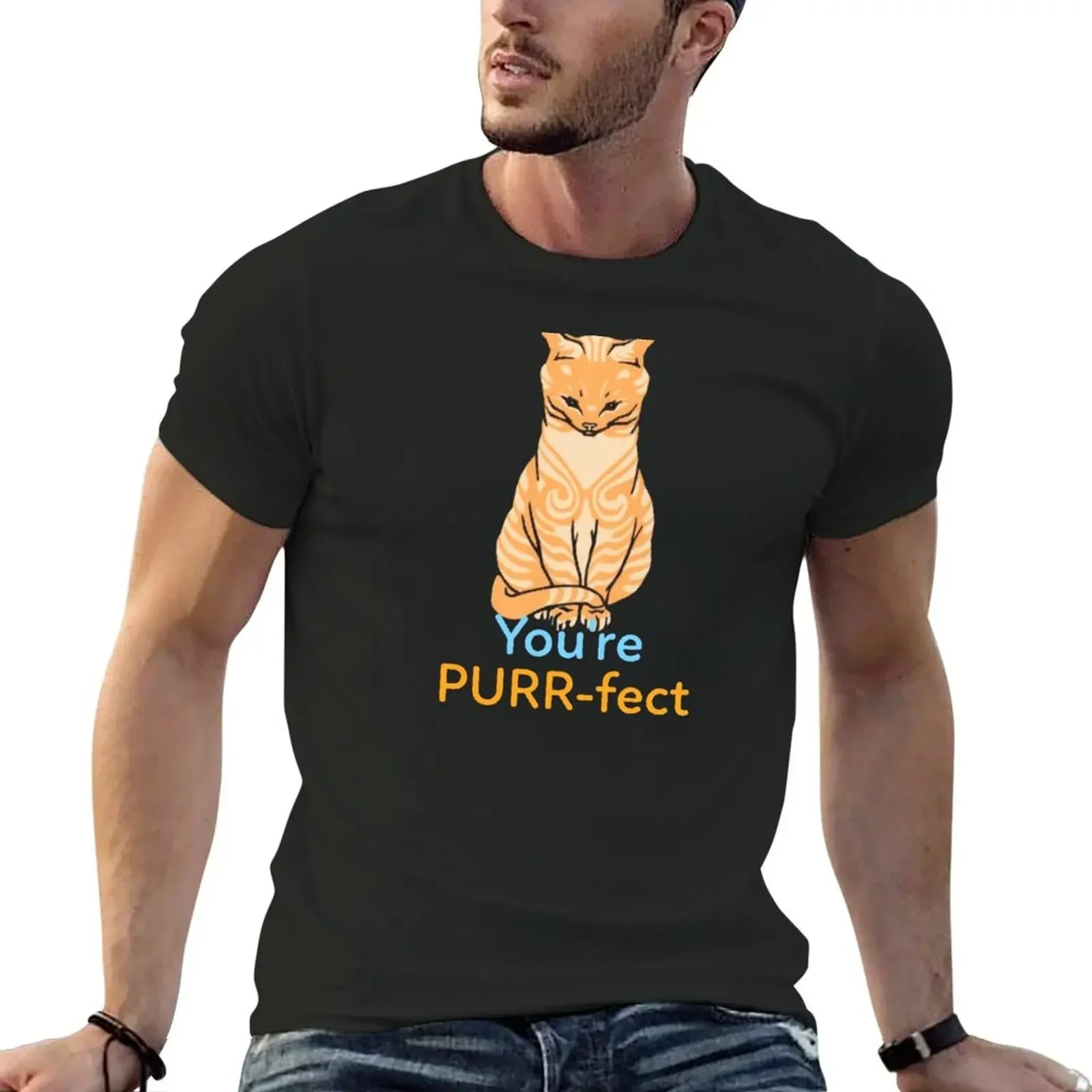 Cute Orange Ginger Cat You're PURR-fect T-Shirt anime tshirt street wear t shirts for men