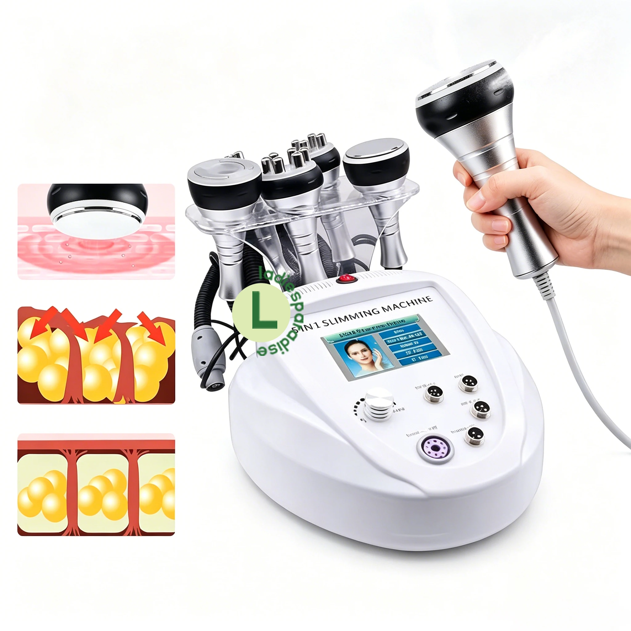 5-IN-1 40K Cavitation Ultrasonic Slimming Machine, Fat Burner Weight Loss Massager, Skin Lifting Anti-Aging Wrinkle Remover