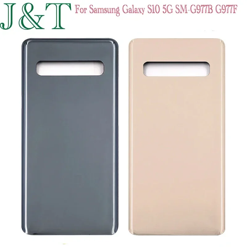 For Samsung Galaxy S10 5G SM-G977B G977F Battery Back Cover Rear Door 3D Glass Panel Housing Case Adhesive +Camera Lens Replace