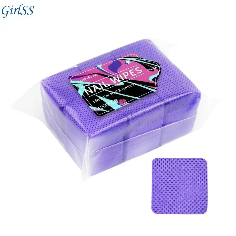 Nonlintingผ้าเช็ดทำความสะอาดเล็บ,1200PCS Nonwovenผ้าเล็บแผ่นทำความสะอาดLash